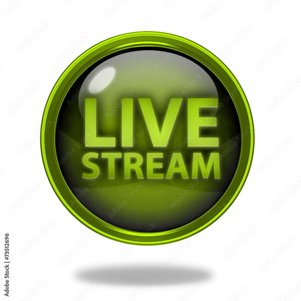 Live stream circular icon on white background Live stream circular icon on white background