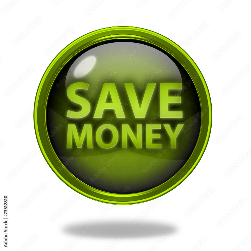 Save money circular icon on white background Save money circular icon on white background