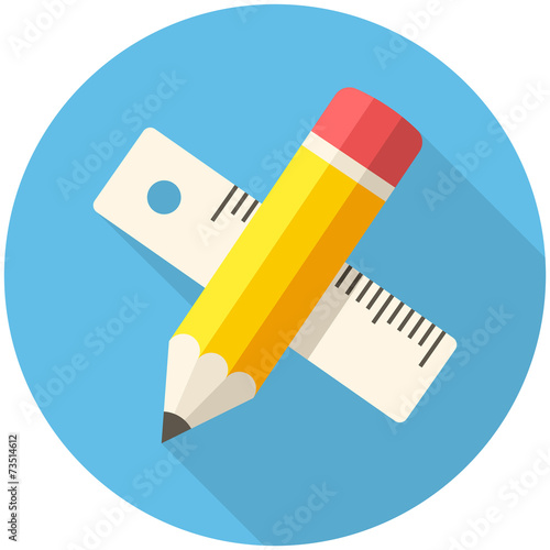 Pencil with ruler icon