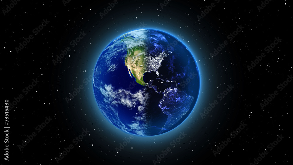 Planet Earth in universe, space, galaxy