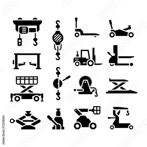 Set icons of lifting equipment