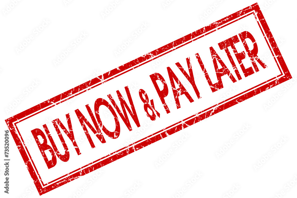 Obraz na plátně buy now pay later red square stamp isolated on white background