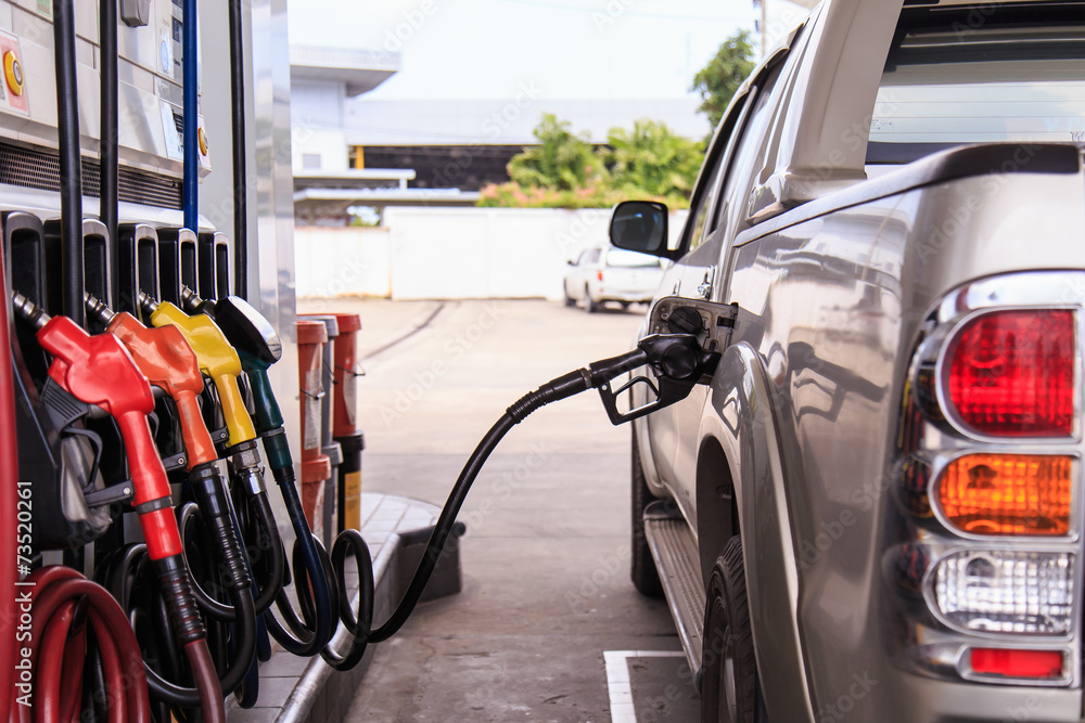 Close up car refuel Close up car refuel