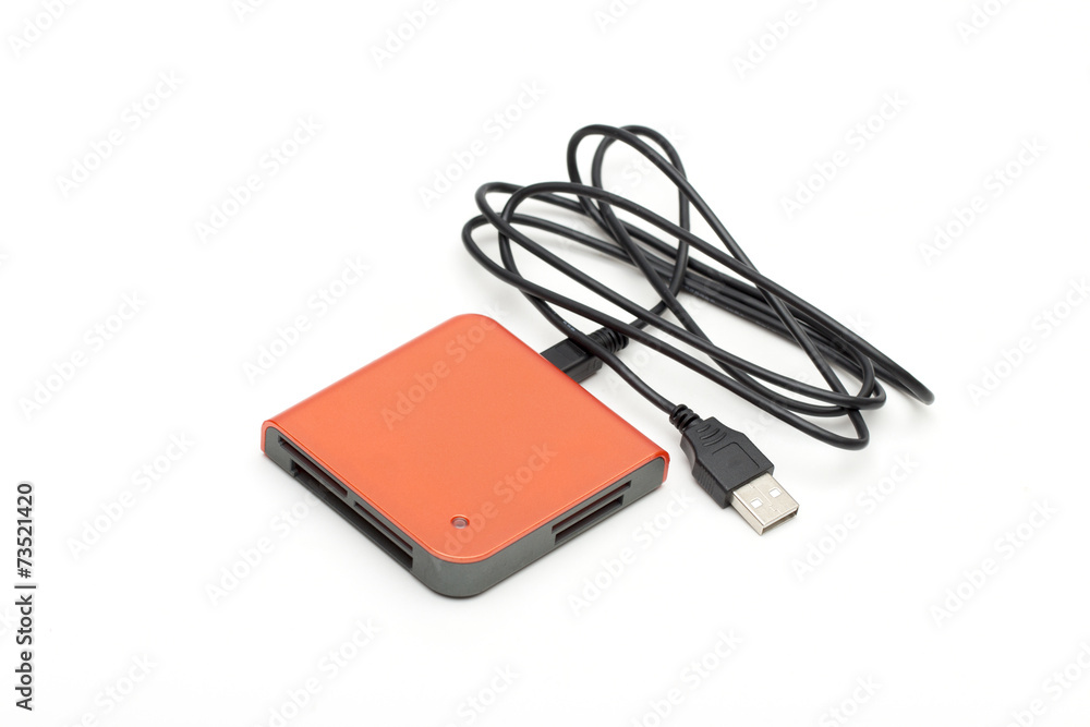 card reader on the white background card reader on the white background