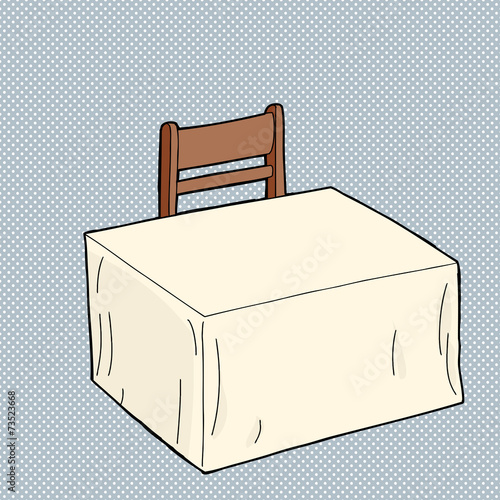 Empty Table with Chair