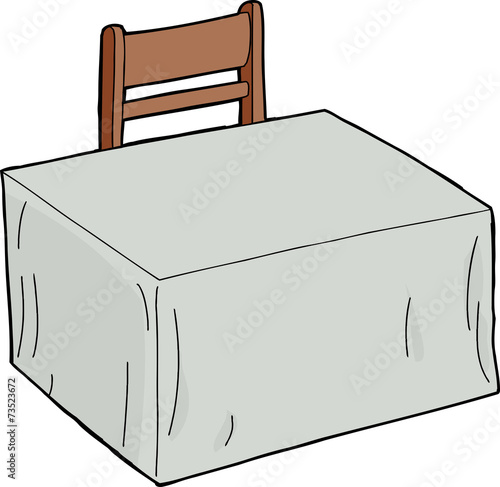 Isolated Empty Table and Chair