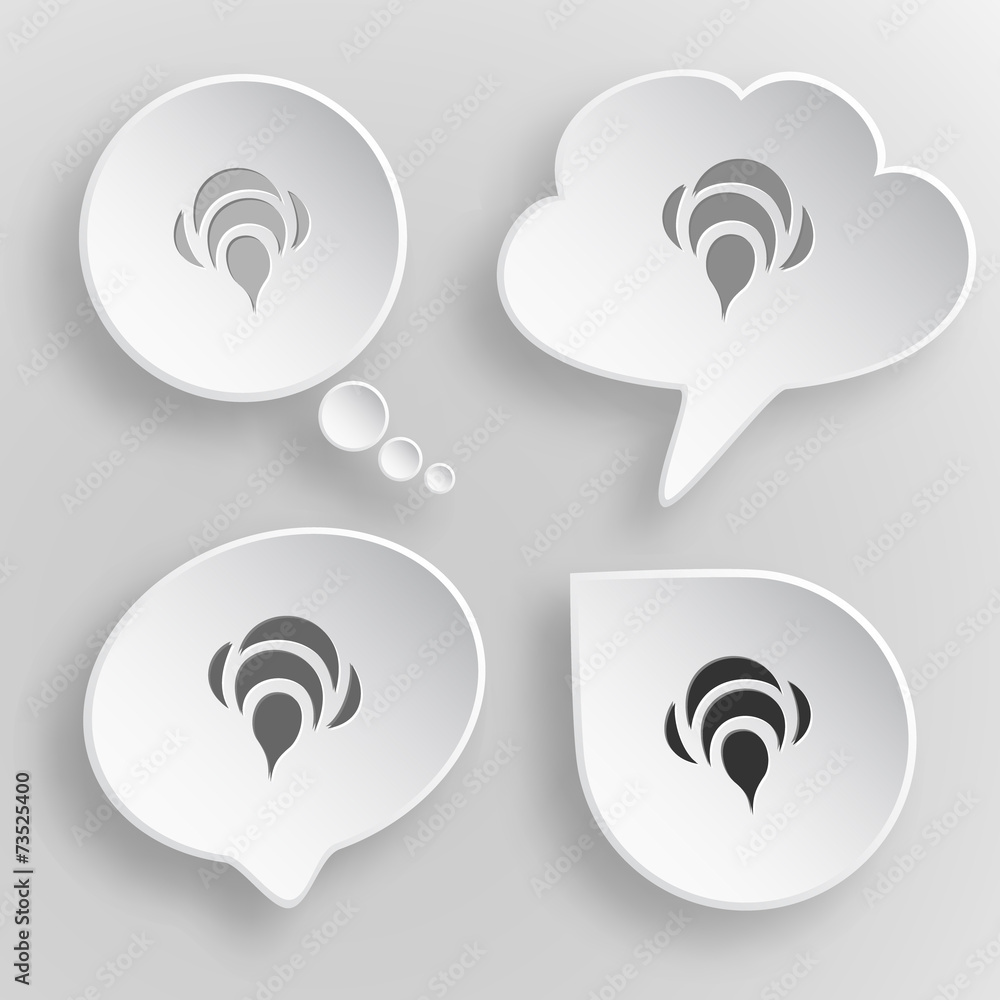 Bee. White flat vector buttons on gray background. Bee. White flat vector buttons on gray background.
