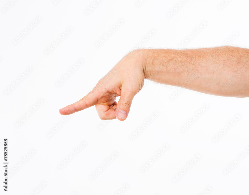 men's hand shows the direction men's hand shows the direction