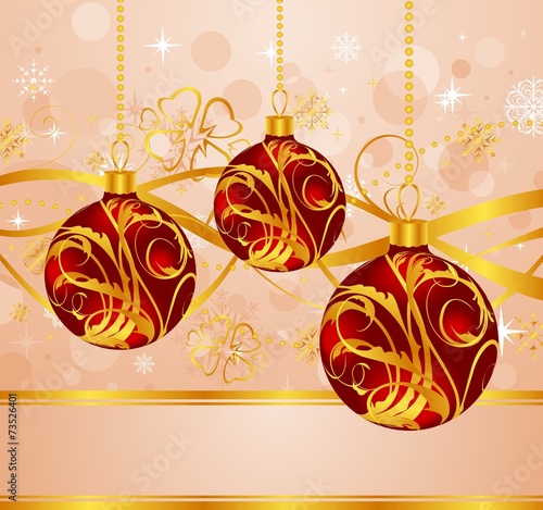 abstract background with Christmas balls