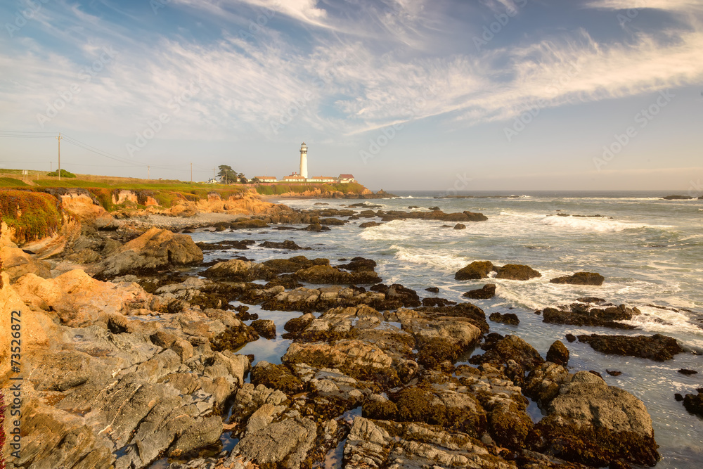 Lighthouse Pigeon Point, California coast.