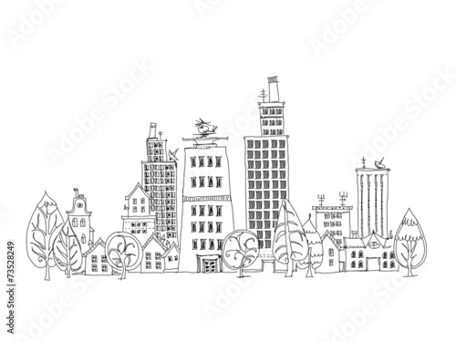Fototapeta City background, sketch