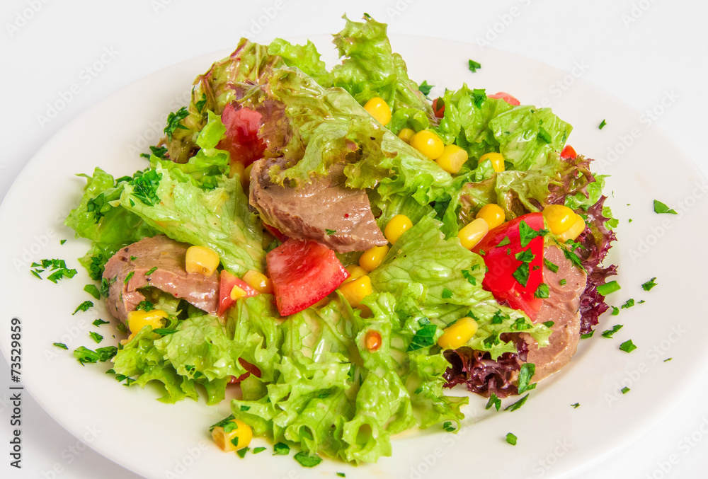 Salad with boiled beef