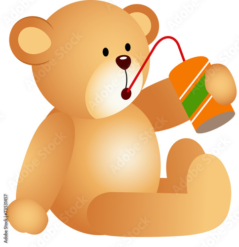 Teddy bear drinking soda