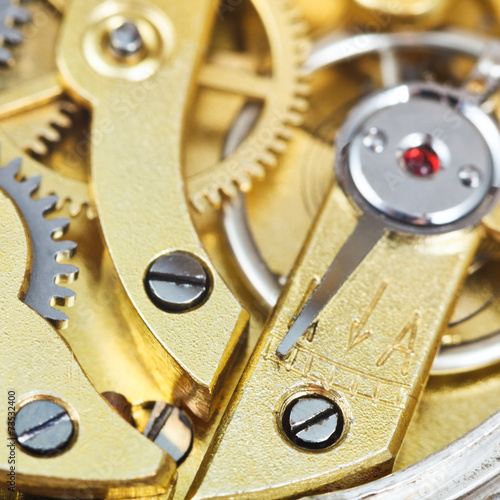 Wallpaper Mural brass mechanical movement of retro clock Torontodigital.ca