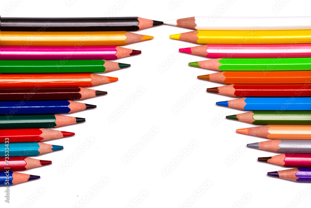 colored pencils on white background colored pencils on white background