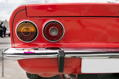 Closeup of the tail lights of car