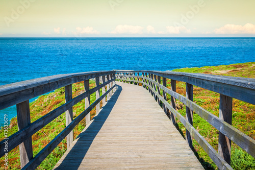 Picturesque landscape with bridge.Ribadeo Spain