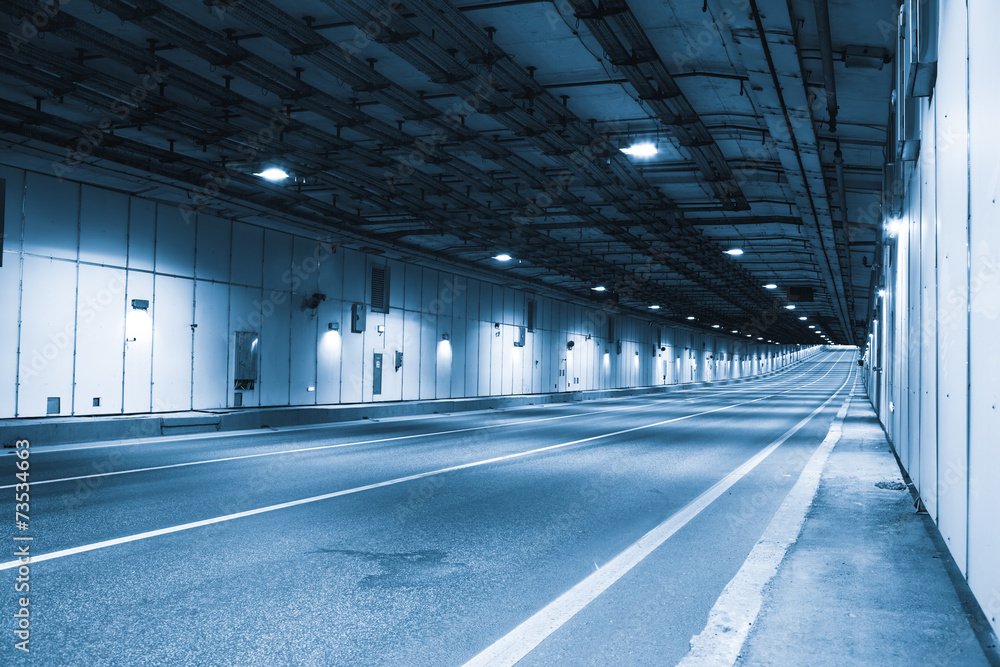 Naklejka premium modern tunnel for road vehicles transportation