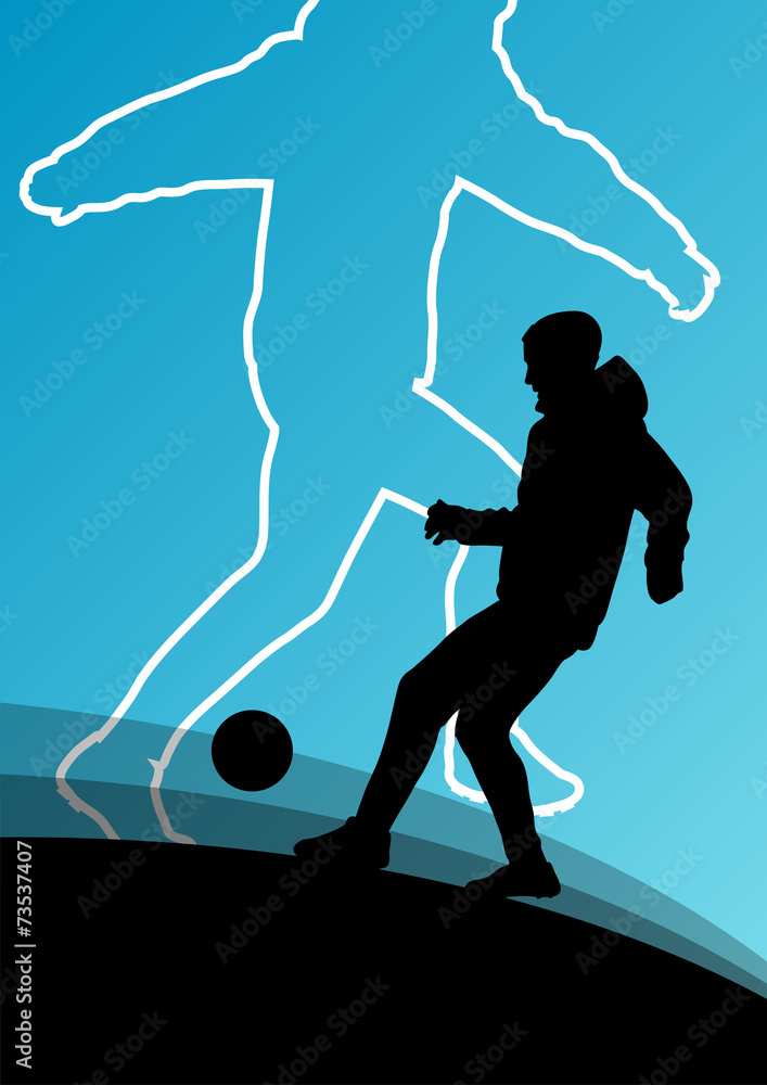 Soccer football players active young and healthy men sport silho