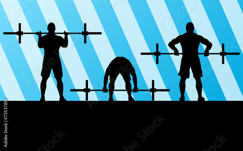 Crossfit training with weights vector background concept