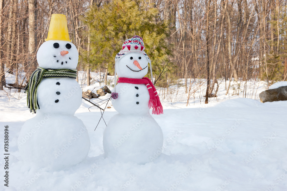 Fototapeta premium Snowman couple