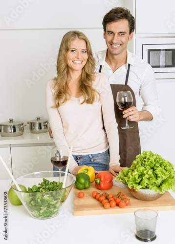 happy dinner cooking