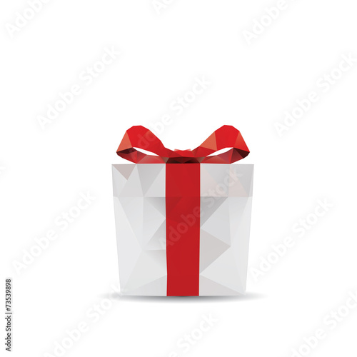 Vector polygonal red gift boxes seamless pattern, design for car