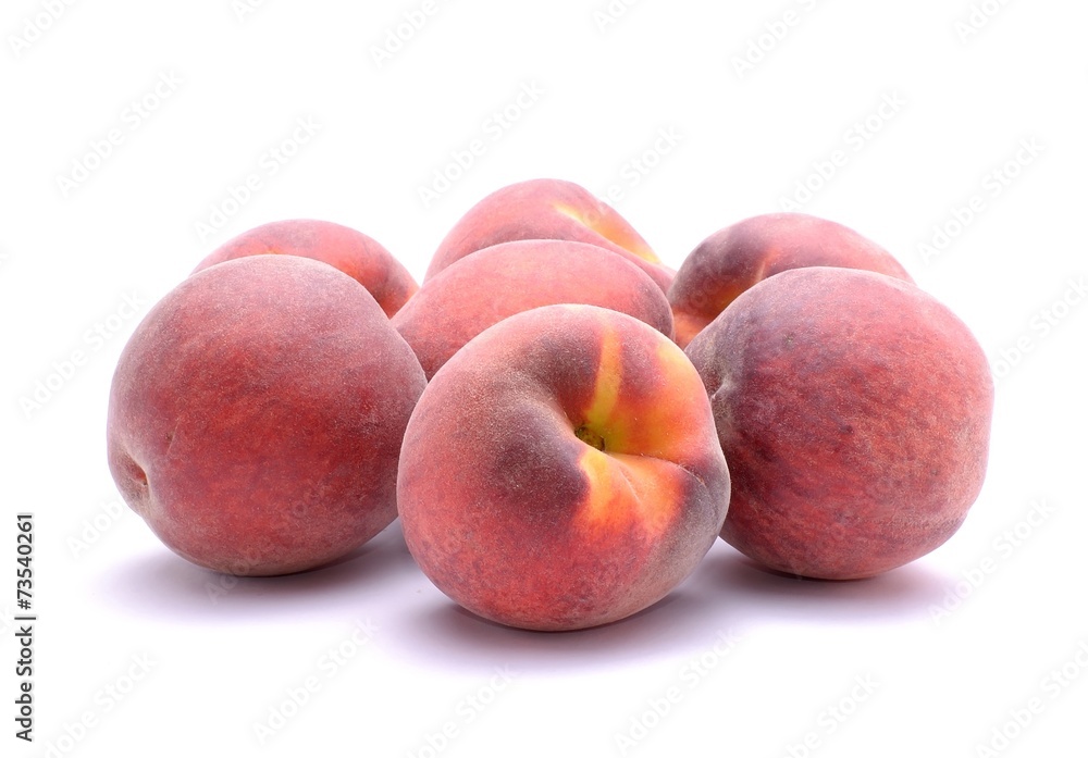 Ripe peaches fruit isolated on white background Ripe peaches fruit isolated on white background