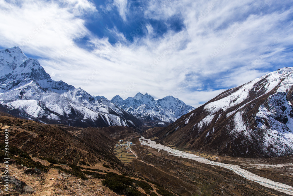 Beautiful alpine scenery in the Himalayas
