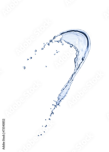 blue water splash isolated on white background
