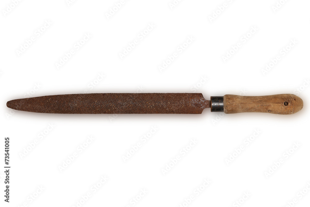 old tool carpenter rasp for wood isolated on white background old tool carpenter rasp for wood isolated on white background