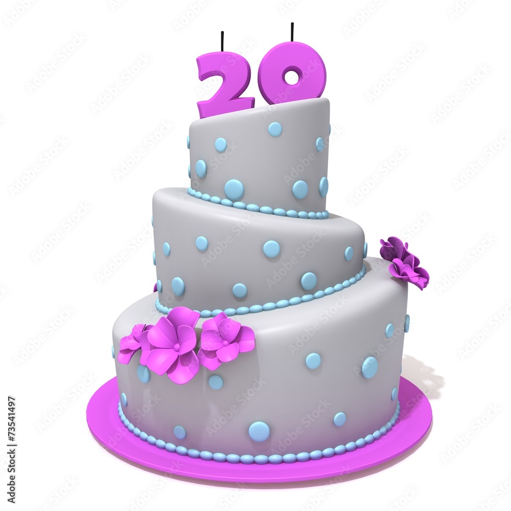 Birthday cake with number twenty Birthday cake with number twenty