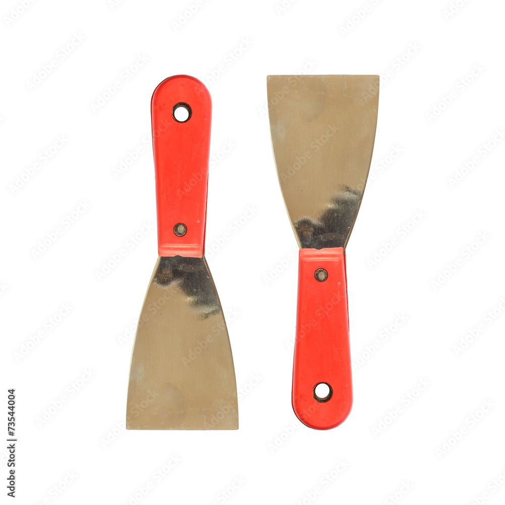 Metal paint scraper isolated on white background Metal paint scraper isolated on white background