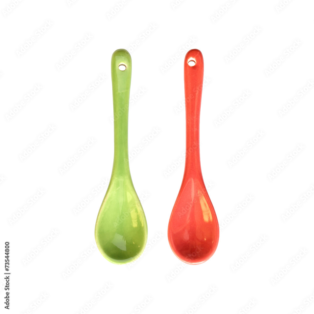 Ceramic spoon isolated on white background Ceramic spoon isolated on white background