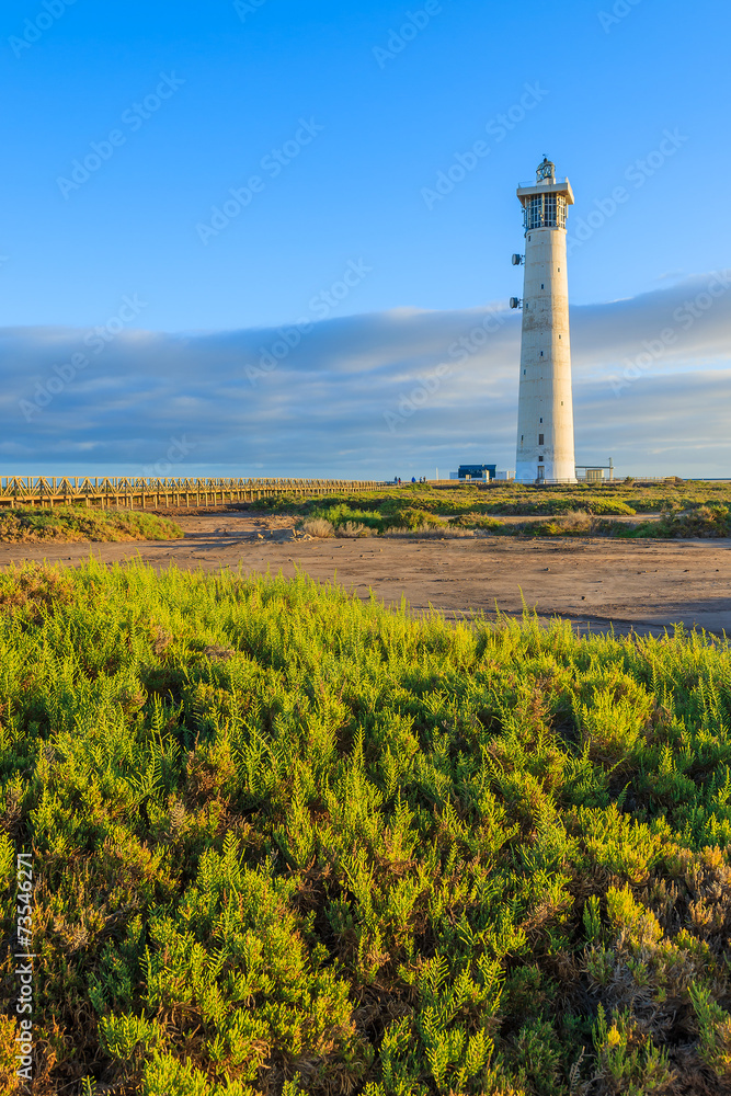 Lighthouse on Morro Jable beach, Fuerteventura, Canary Islands