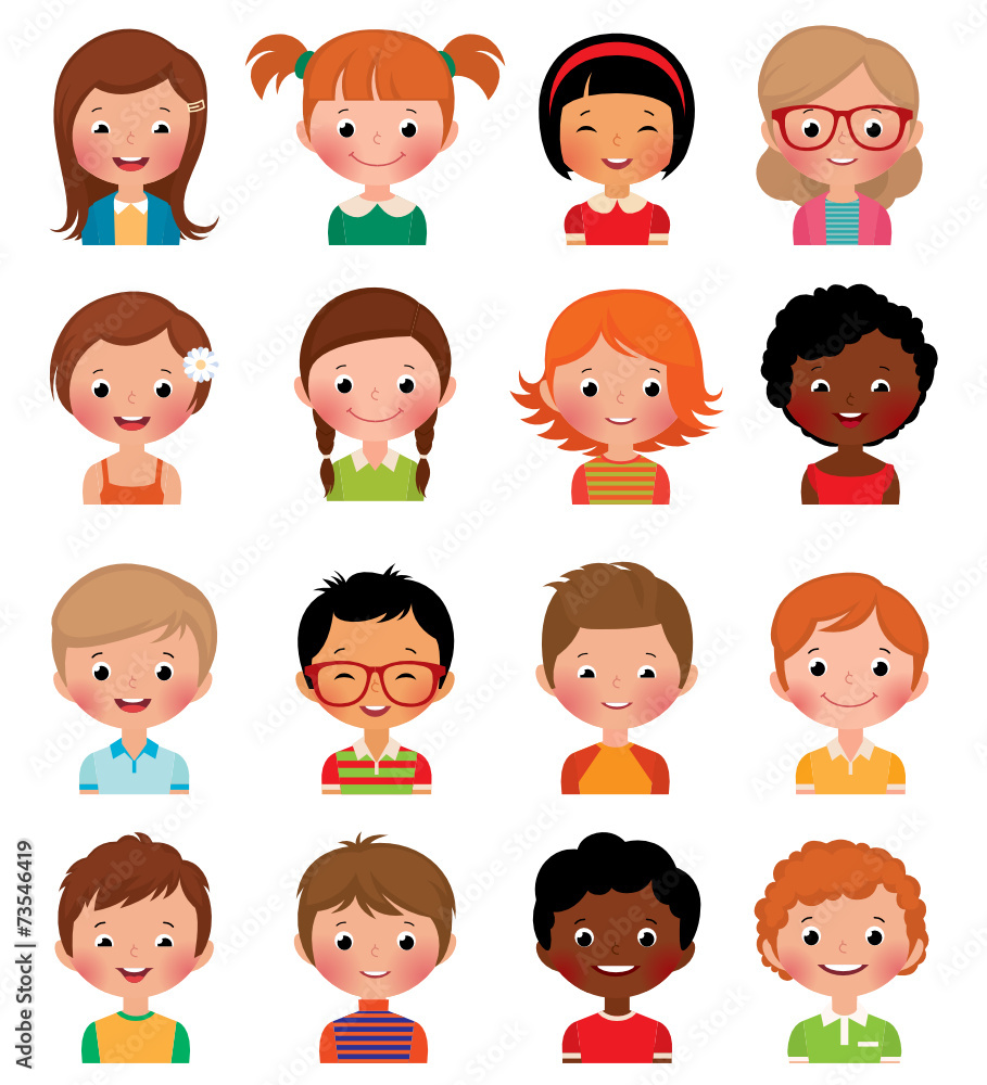 Set of avatars of different boys and girls Set of avatars of different boys and girls