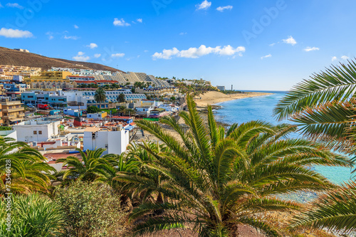 View of Morro Jable town and beach, Fuerteventura island photo