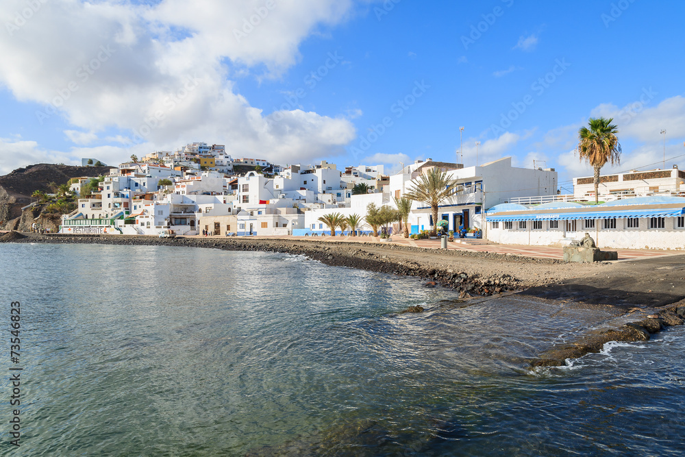 View of ocean bay in Las Playitas fishing village, Fuerteventura