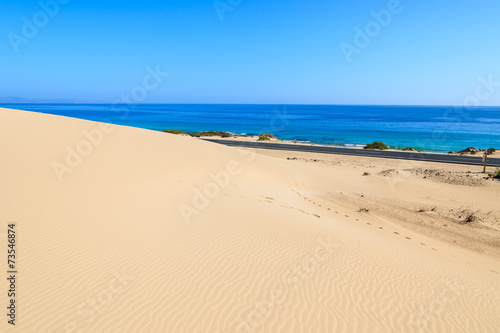 Sand dunes in Corralejo National Park, Fuerteventura island