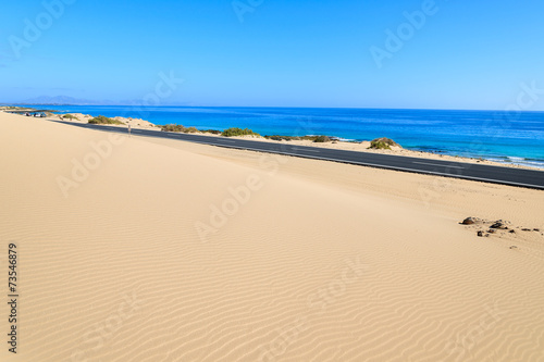 Sand dunes in Corralejo National Park  Fuerteventura island