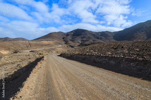 Unpaved road to Cofete beach  Fuerteventura  Canary Islands