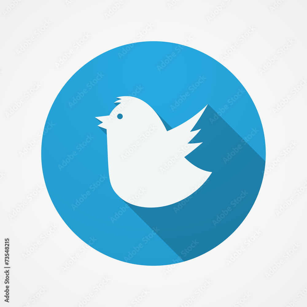 Bird social web or internet button. Blue Fat Bird icon. Bird social web or internet button. Blue Fat Bird icon.