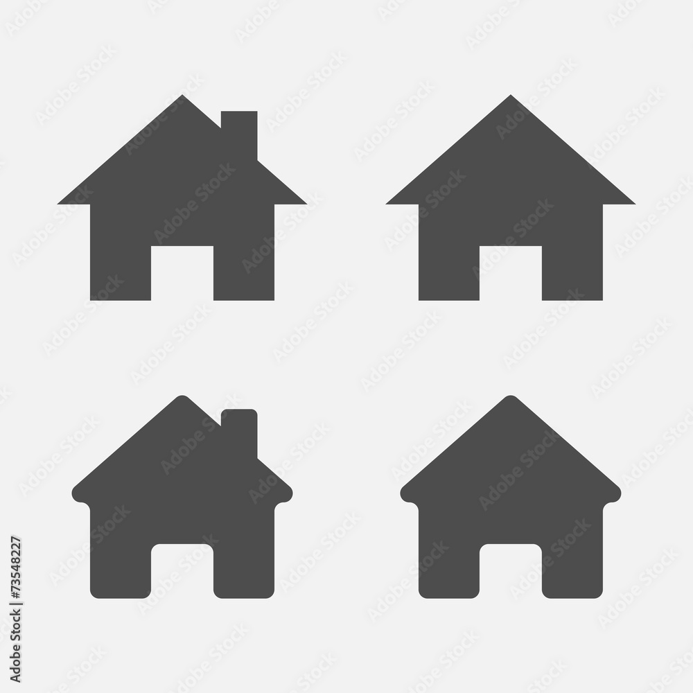 Set of home icons. Home sign, symbol. Set of home icons. Home sign, symbol.