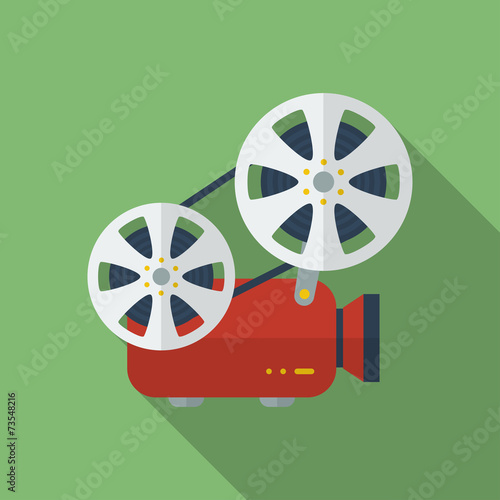 Icon of Film Projector. Cinema Projector. Flat style