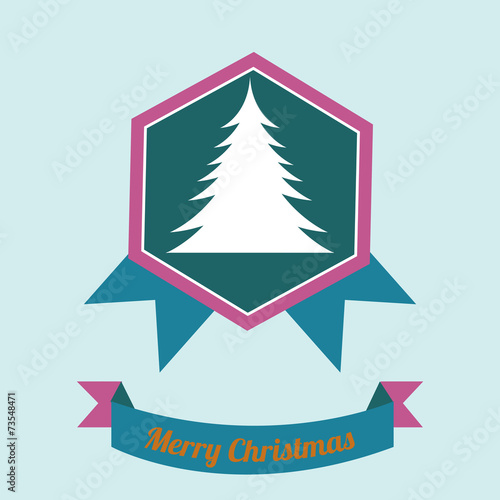 Christmas Illustration over color background