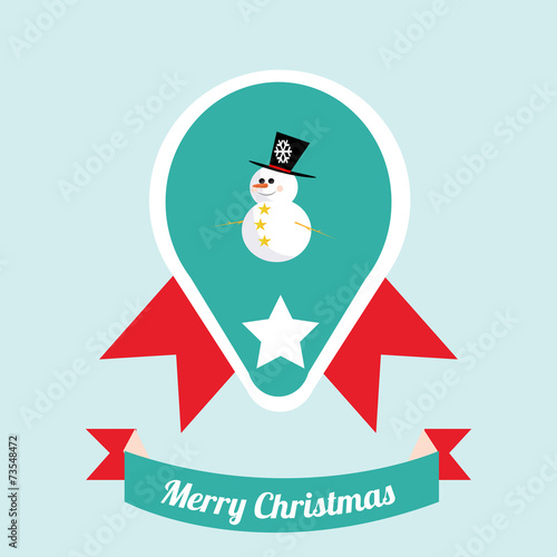 Christmas Illustration over color background