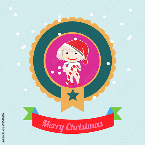 Christmas Illustration over color background