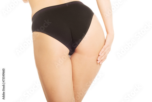 Woman bum in black panties