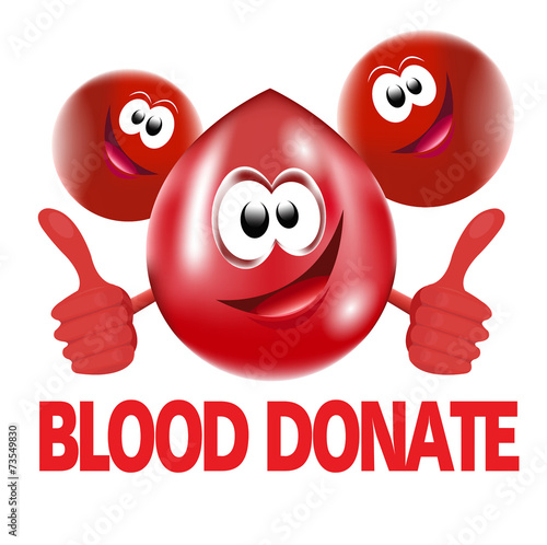 Cute red blood cartoon