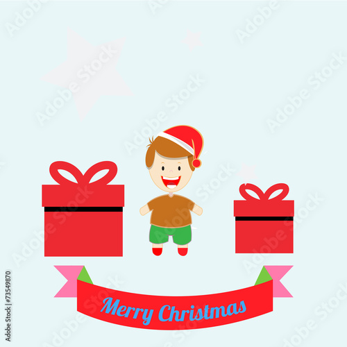Christmas Illustration over color background